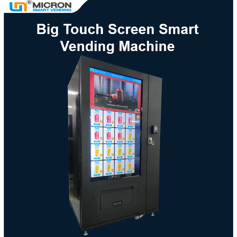 Big touch screen vending machine for sale 55 inch snack&drink in gym support E-wallet payment can play advertisement